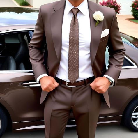 Mens Dress Outfits For Wedding, Brown Suits For Men, Suits Party Wear, Party Wear Suits, Suits Groom, Mens Dress Outfits, Formal Fashion, Stylish Suit, Body Measurement