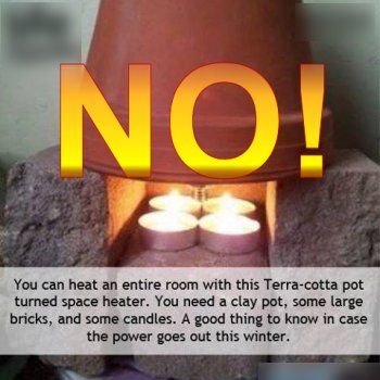 Tealight Space Heater - Ask Professor Puzzler Diy Candle Heater, Terra Cotta Heater, Homemade Heater, Zombies Apocalypse, Living Cheap, Candle Heater, Camping Heater, Diy Heater, Room Heater