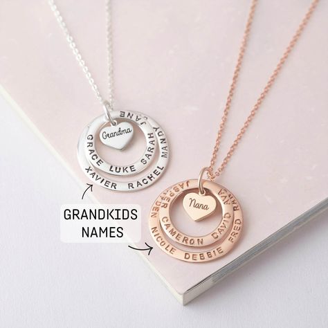 Mothers Rings, Grandma Jewelry, Nana Jewelry, Nana Christmas Gifts, Memory Gifts, Nana Necklace, Granny Gifts, Grandmother Jewelry, Grandma Necklace