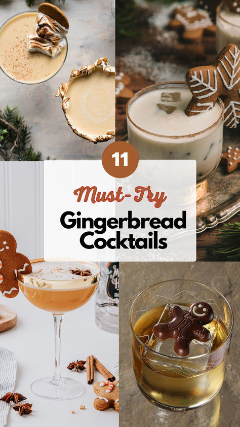 Gingerbread Cocktails Gingerbread Bourbon Cocktail, Christmas Cookie And Cocktail Pairing, Ginger Bread Cocktail, Gingerbread Alcoholic Drinks, Gingerbread Syrup Cocktail, Gingerbread Rum Cocktail, Gingerbread Old Fashioned Cocktail, Gingerbread Cocktail Holiday Drinks, Gingerbread Gin Cocktail