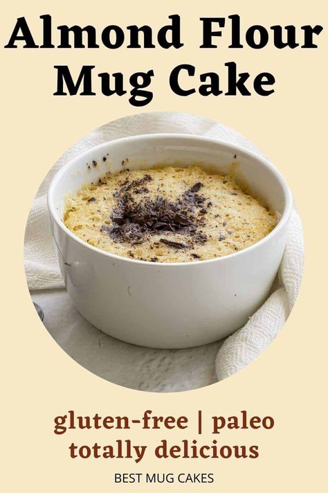 Almond Flour Mug Cake – Healthy, Gluten-Free, and Totally Delicious - Best Mug Cakes Mug Cake Microwave Keto, Almond Flour Mug Cake Microwave, Almond Flour Mug Cake, Mug Cake Keto, Healthy Chocolate Mug Cake, Paleo Mug Cake, Cake Microwave, Banana Bread Mug, Gluten Free Mug Cake