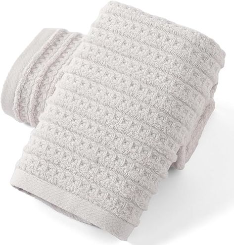 Amazon.com: sense gnosis Light Grey Super Soft Waffle Hand Towel 100% Cotton with Terry Striped Pattern Ultra Absorbent Hand Towel for Bathroom 13 x 29 Inch, 2 Pack : Home & Kitchen Stinky Towels, Stripes Pattern Design, Bathroom Spa, Low Low, Linen Towels, Waffle Weave, Design Help, Hand Towel, Pharmacy Gifts