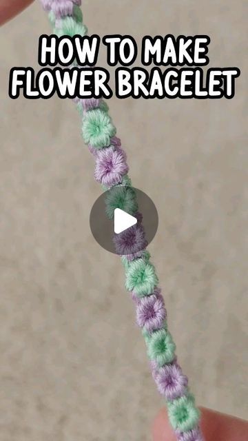 Bracelet With Clay Beads, Flower Bracelet Tutorial, Tie Flowers, Macrame Tutorial, Elastic Bracelet, Bracelet Tutorial, Flower Bracelet, Clay Beads, My Youtube Channel