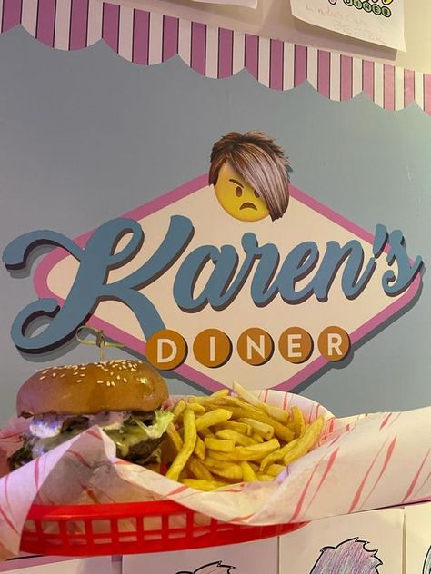 Karens Diner, Air Fairy, Diner Logo, Diner Aesthetic, Burger And Chips, Aesthetic Restaurant, Diner Restaurant, Birthday Plans, Being Vegan