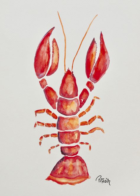 Lobster Watercolor, Photos From History, Aquarelle Painting, Best Winter Outfits, Cat Air, Watercolor Paintings Easy, 수채화 그림, Arte Inspo, Art Inspiration Painting