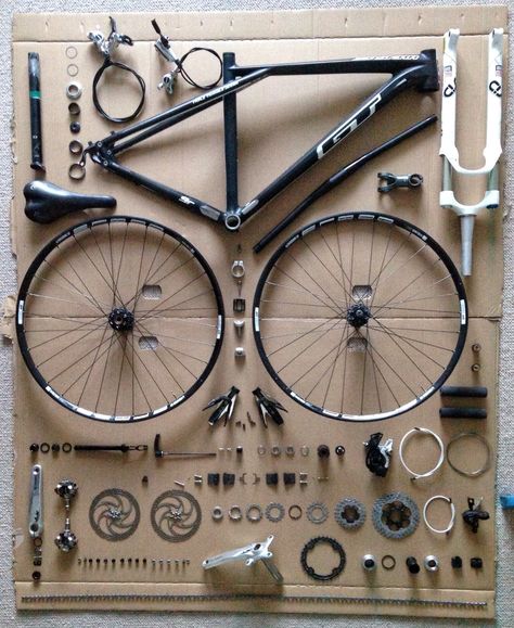 some assembly required - lol Sepeda Trek, Sports Gear Organization, Sepeda Bmx, Gt Bikes, Sepeda Fixie, My Ocd, Bicycle Mechanics, Things Organized Neatly, Cycle Store