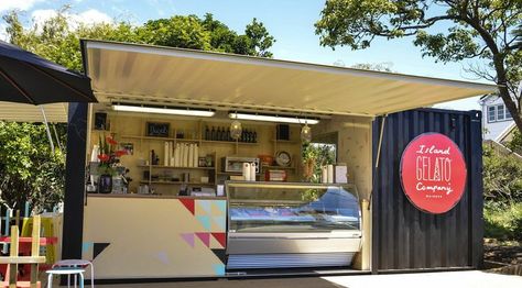 Gelato, re-purposed shipping container, Waiheke Island, Auckland ... Shipping Container Cafe, Container Coffee Shop, Container Restaurant, Container Cafe, Container Conversions, Container Bar, Shipping Container Home, Container Buildings, Container Architecture