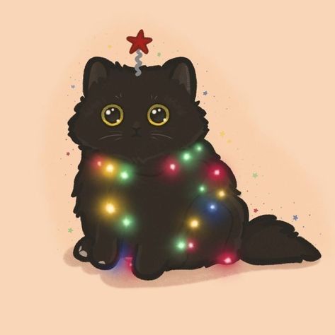 Black Cat, Christmas, Pink, Black