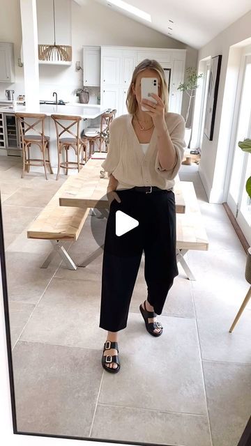 Clare Nall-Smith on Instagram: "Wardrobe feeling a little flat? Let’s introduce one new thing… 
Try a silhouette trouser - by this I mean something more than your regular - a point of difference. There are a lot of pleat front tapered trousers about - great for showing off a waist, elevating a look and just looking that bit more stylish and considered. 
One new trouser will go along way with outfit options 😉

I’m really liking these ones just now - they are part of the Comptoir des cotonniers collab (always loved this brand for their understated french chic aesthetic 👌🏻) in a light linen viscose blend with ankle grazer 7/8 length. 

I’m wearing a medium (I’m U.K. 14) - just right on my pear shape - you may want to size up if straighter through the waist- waist is elasticated for comfort Outfit Links, Outfit Options, Chic Aesthetic, Tapered Trousers, Just Now, French Chic, Pear Shape, Pear Shaped, Trousers