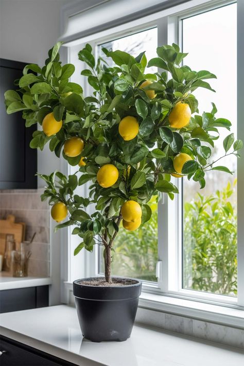 Lemon Tree Potted, Indoor Lemon Tree, Growing Lemon Trees, Lemon Plant, How To Grow Lemon, Indoor Vegetables, Small Vegetable Gardens, Plant Care Houseplant, Smart Garden