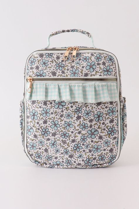 Make lunchtime a blooming good time with our Green Floral Ruffle Lunch Bag! Featuring a playful floral design and charming ruffle detail, this bag adds a touch of fun to your lunch routine. Stay stylish and eco-friendly with this insulated bag, perfect for on-the-go meals. 8*10*3in 25%Cotton 75%Polyester MC403327 Preschool Lunch Box, Toddler Lunch Box, Vera Bradley Lunch Bags, Preschool Lunch, Girls Lunch, Toddler Lunch, Cute Lunch Boxes, School Bag Essentials, Toddler Lunches