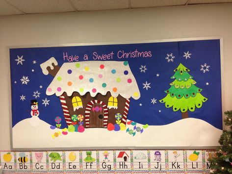 Christmas Bulletin Board, gingerbread house Christmas Bulletin Board Decorations, Christmas Board Decoration, Christmas Bulletin Board Ideas, December Bulletin Boards, Holiday Bulletin Boards, Christmas Bulletin Boards, Christmas Classroom Door, Winter Bulletin Boards, Christmas Bulletin Board