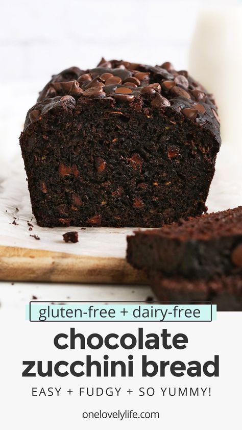 Gluten-Free Chocolate Zucchini Bread - This ultra chocolatey gluten-free zucchini bread is AMAZING. The perfect way to use up extra zucchini in the summer! (Gluten-Free, Dairy-Free) // Gluten Free Zucchini Bread Recipe // Chocolate Chip Zucchini Bread Recipe // Gluten Free Baking #glutenfree #chocolate #zucchini #zucchinibread Gluten Free Chocolate Zucchini Bread, Zucchini Bread Recipes Chocolate, Wedding Meals, Extra Zucchini, Gluten Free Zucchini Bread, Df Recipes, Chocolate Chip Zucchini Bread, Chocolate Zucchini Bread, Recipe Gluten Free