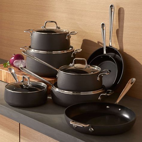 Cookware Sets: Stainless Steel & Aluminum | Crate & Barrel Nonstick Cookware Sets, Pots And Pans Sets, Nonstick Cookware, Cast Iron Cookware, Cookware Sets, Pan Set, Kitchen Cookware, Non Stick, Cookware Set