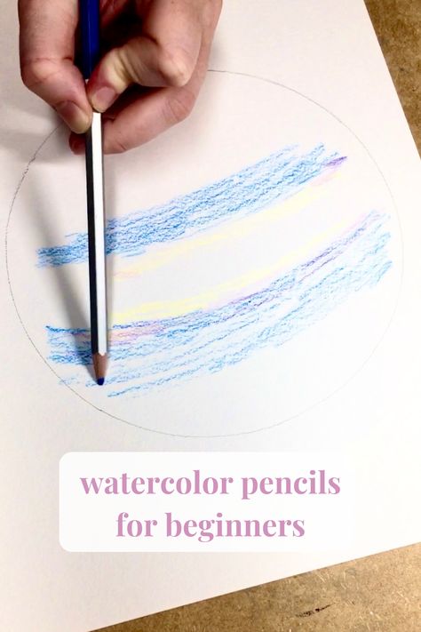 Easy Watercolor Pencils Paintings For Beginners, What To Draw With Watercolor Pencils, Watercolor Pencil Techniques, Watercolor Colored Pencil Art, Simple Watercolor Pencil Ideas, Watercolor Pencil Tutorial Step By Step, Watercolor Pencils Art For Beginners, Beginner Watercolor Pencil Ideas, Watercolor Pencil Art Ideas Inspiration