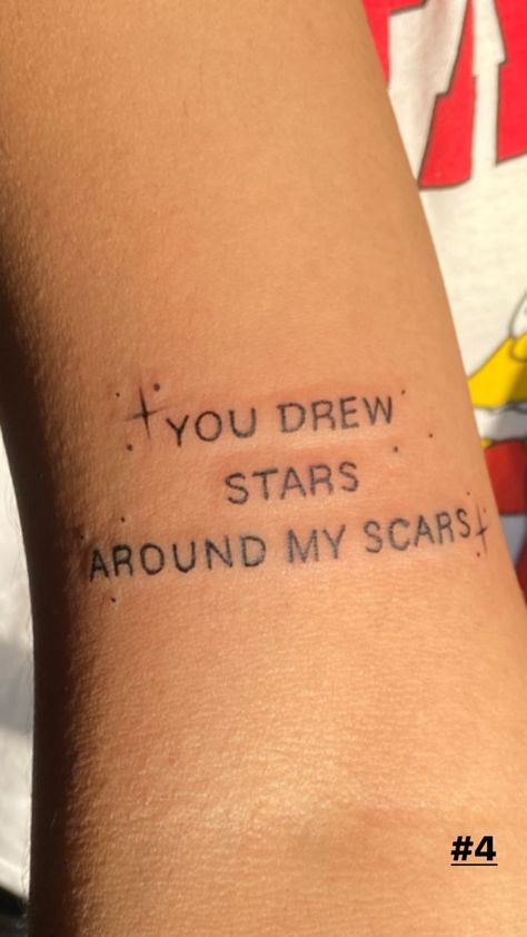 Tattoo Over Self Scar, Ftm Top Surgery Scar Tattoo, You Draw A Star Around My Scar, Vibey Tattoos, Scars Quotes Deep, Stars Around Scars, Tattoo Covering Scars, Tattoo On Scar, Tattoo Ideas For Scars