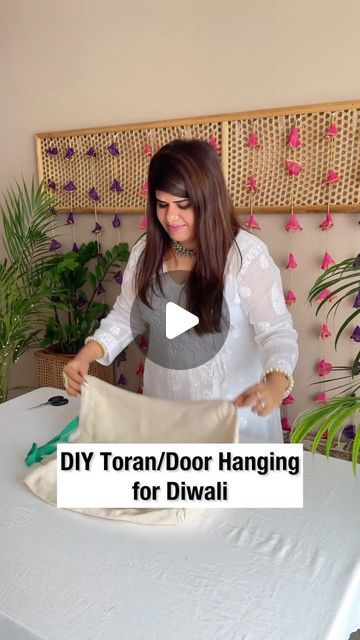 Diy Toran, Diwali Toran, Hanging Decorations Diy, Diya Decoration Ideas, Diwali Diya Decoration, Shubh Labh, Cricut Maker 3, Diy Earrings Easy, Door Hanging Decorations