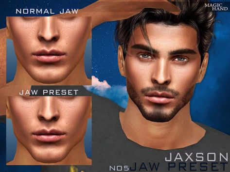 The Sims Resource - [Patreon] Jaxson Jaw Preset N05 Ts4 Male Jaw Preset, Sims 4 Men Jawline, Sims 4 Cc Male Facial Features, Ts4 Cc Jaw Preset, Sims 4 Men Face Presets, Sims 4 Jawline Presets, Sims4 Jaw Preset, Sims 4 Cc Beards Patreon, Sims 4 Jaw Presets Male