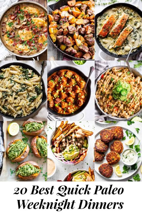 Easy Paleo Weeknight Dinners, Paleo Menu For A Week, Quick Healthy Paleo Meals, Recipes For Paleo Diet, Paleo Weeknight Meals, Paleo Meal Ideas Easy, Paleo Meals For One, Yummy Paleo Recipes, Paleo Meal Prep Dinner