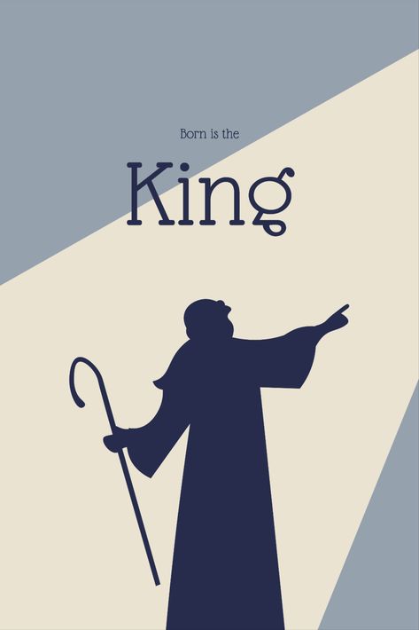 Design of a Christian Christmas card with the inscription: "A King is Born." Vector illustration of a shepherd who saw angels delivering good news. Design can be used for banners, posters, Christmas party invitations, Christian greeting card printing. Christian Christmas Card, Postcard Ideas, Christian Christmas Cards, Christmas Christian, Abstract Christmas, Christmas Graphic, Christian Designs, Religious Christmas, Christian Christmas