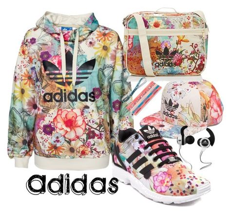 "Adidas Floral Set" by yoyo1616 on Polyvore featuring adidas Originals, adidas and Monster Workouts Outfits, Sports Wear Fashion, Adidas Floral, Floral Set, Adidas Fashion, Sport Wear, Moda Casual, Sport Outfits, Adidas Originals