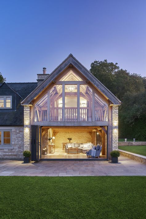 Cottage Extension, Oak Frame House, Garden Room Extensions, Structural Engineer, Door Garden, Garden Door, Bungalow Renovation, House Extension Design, Rustic Home Design