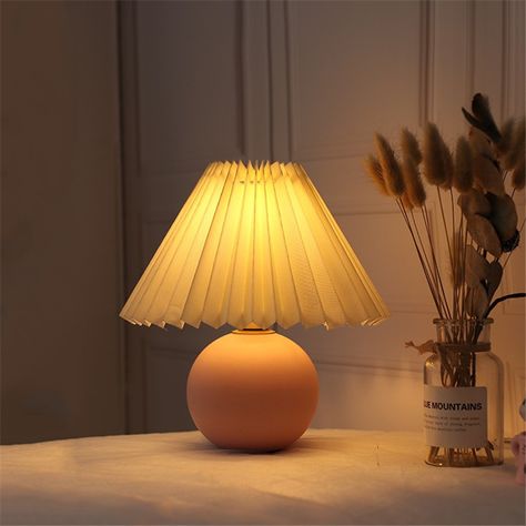 Modern Nordic Ceramics Table Lamp Bedroom Bedside Lamps Led Desk Lamp Lampada Nightstand Lighting Japanese Lighting, Modern Desk Lighting, Nordic Table, Lamp Office, Pleated Lampshade, Desk Lights, Led Desk Lighting, Book Lamp, Light Bedroom