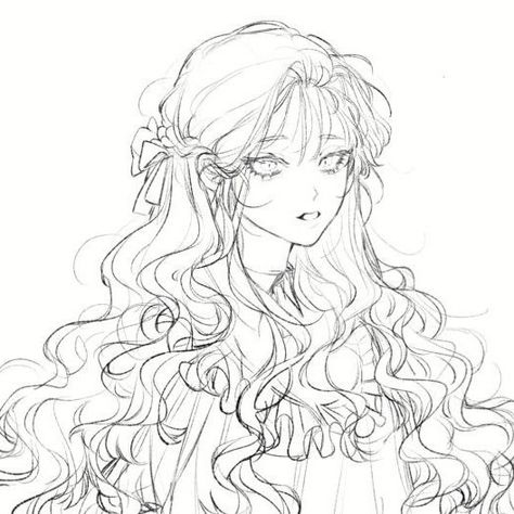 Crisscross Applesauce Pose Drawing, Hair Reference Wavy, Manwha Art Style Reference, Goddess Hair Drawing, Long Wavy Hair Reference, Princess Hair Drawing, Flowy Anime Hair, Flowy Hair Drawing Reference, How To Draw Flowy Hair