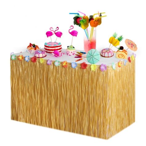 ￡0.40 94％ Off | Straw Color Luau Grass Table Skirt Straw Hawaiian Tiki Moana Theme Party Supplies for Tropical Hawaii Party Decorations Hawaii Party Decorations, Tropical Theme Party, Island Party, Tropical Party Decorations, Hawaiian Summer, Hawaiian Party Decorations, Grass Skirt, Summer Party Themes, Hawaii Party