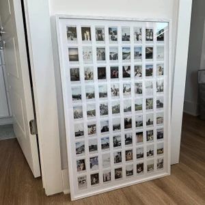 6 to 72 Instant Mini Film PHOTO MAT Only bring Your Own - Etsy Canada Polaroid Frame Wall, Lots Of Pictures On Wall Display, Polaroids In Frame, Photo Collage In Frame, Polaroid Ideas Room Wall Decor, Photo Wall Ideas Bedroom, Memory Wall Ideas, Postcard Display Ideas, Room Decor Pictures Wall