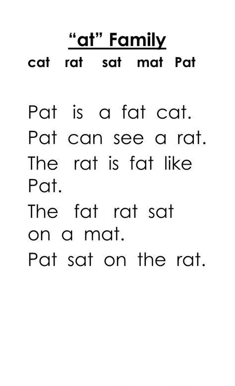 Reading Practice Worksheets, Phonics Reading Passages, Reading Comprehension For Kids, Cvc Words Kindergarten, English Worksheets For Kindergarten, Kindergarten Phonics Worksheets, Word Family Worksheets, Family Worksheet, Kindergarten Reading Activities