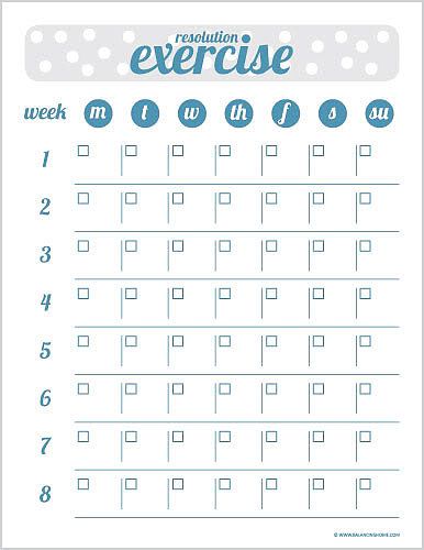 Balancing Home has a number of resolutions printables specific to different categories. We're featuring the exercise printable, in which you're supposed to check the boxes and jot down the exercise and the time whenever you work out. Other resolution Fitness Tracker Printable, Jillian Michaels, Motivation Fitness, Fitness Planner, Fitness Transformation, I Work Out, Fresh Start, Fitness Tracker, Workout Gear