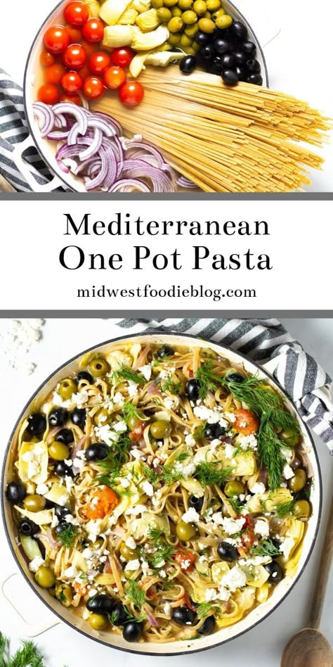 Mediterranean Recipes Healthy, Mediterranean Diet Recipes Dinners, Mediterranean Flavors, Resep Pasta, Mediterranean Diet Meal Plan, Vegetarian Pasta Recipes, Easy Mediterranean Diet Recipes, Greek Pasta, Resep Diet