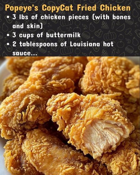 Black People Fried Chicken, Popeyes Chicken Recipe, Popeyes Gravy Recipe, Copycat Fried Chicken, Black People Food Recipes, Black People Food, Popeyes Fried Chicken, Crawfish Pie, Fried Chicken Ingredients