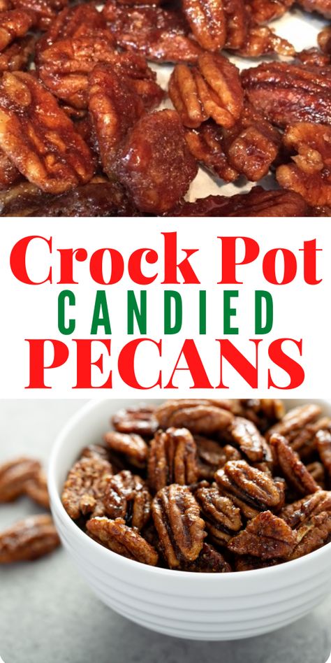 Crock Pot Candied Almonds, Candy Pecans Recipe Easy Crockpot, Crock Pot Candied Pecans, Slow Cooker Candied Pecans, Crockpot Candied Pecans, Candied Pecans Crockpot, Crockpot Pecans, Crock Pot Candy Recipes, Crock Pot Almonds