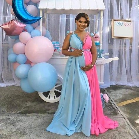 Pink And Blue Dress Gender Reveal, Gender Reveal Outfits For Guest, Gender Reveal Guest Outfit, Gender Reveal Dress Ideas, Gender Reveal Dress Pink And Blue, Cute Gender Reveal Outfits, Gender Reveal Outfit Ideas, Gender Reveal Outfit For Guest, Gender Reveal Dresses For Mom