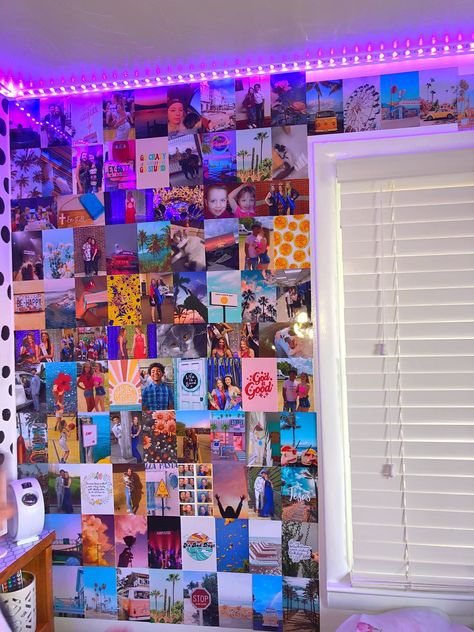 Bedroom picture wall collage Full Wall Collage Bedroom, Rooms With Pictures On Wall, Aesthetic Pictures On Wall Bedroom, Room Ideas Aesthetic Picture Wall, Wall Pic Collage Ideas Bedroom, Wall Collage Inspiration Bedroom, Photo Wall Inspo Bedroom, Pictures For Wall Collage Bedroom, Wall Picture Collage Ideas Bedroom