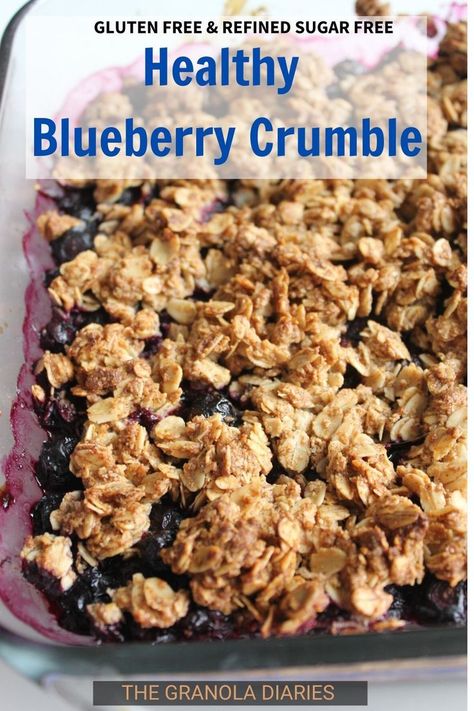 Healthy Blueberry Crumble, Healthy Blueberry Desserts, Gluten Free Blueberry Crisp, Blueberry Crumble Recipes, Healthy Blueberry Recipes, Blueberry Crisp Recipe, Cheesecake Oreo, Blueberry Crisp, Fruit Crisp