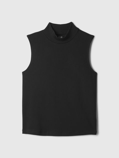 Modern Mockneck Tank Top | Gap Black Turtleneck Tank Top, Witchy Outfits, Turtleneck Tank Top, Mock Neck Tank Top, Sleeveless Mock Neck, Mock Neck Tank, Black Mock Neck, Mock Neck Top, Black Turtleneck