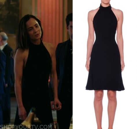 Queen of the South Clothes, Style, Outfits, Fashion, Looks | Shop Your TV Teresa Mendoza, Black Halter Neck Dress, Show Queen, Queen Of The South, Halter Neck Dress, Black Halter, Halterneck Dress, Season 4, Halter Neck