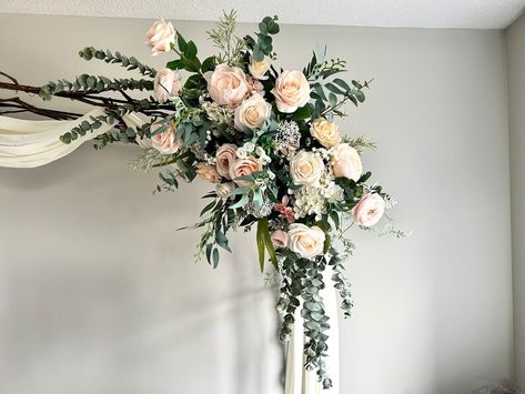 2pcs Wedding Arch With Blush Silk Flowers/arch - Etsy Arbor Wedding Decor, Arch Floral Arrangements, Flowers Arch, Faux Flowers Wedding, Arch Arrangement, Arbor Wedding, Wedding Arbor, Backdrop Decor, Wedding Arches