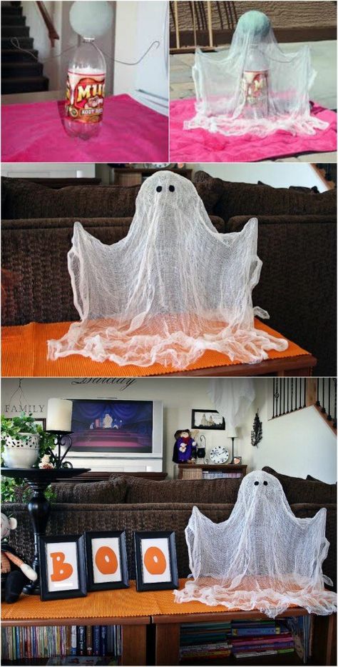 Floating Ghost Diy Halloween Dekoration, Floating Ghosts, Cheap Diy Halloween Decorations, Dekorasi Halloween, Cheap Halloween Decorations, Halloween Decor Diy, Casa Halloween, Ghost Diy, Halloween Decor Ideas