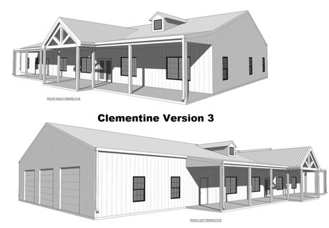 Clementine 50×100 Barndominium Floor Plan | BarndominiumFloorPlans Barndo Plans, Metal Houses, Metal Building House Plans, Barndominium House, Metal House Plans, Barn Homes Floor Plans, 3d Elevation, Metal Building Home, Barndominium Plans