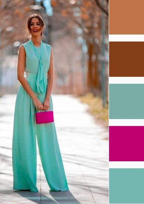 Tan Color Combinations Outfits, Turquoise Dress Casual, Turquoise Outfit Ideas, Teal Dress Outfit, Light Teal Dress, Turquoise Color Combinations, Aqua Outfit, Pleats Fashion, Turquoise Clothes