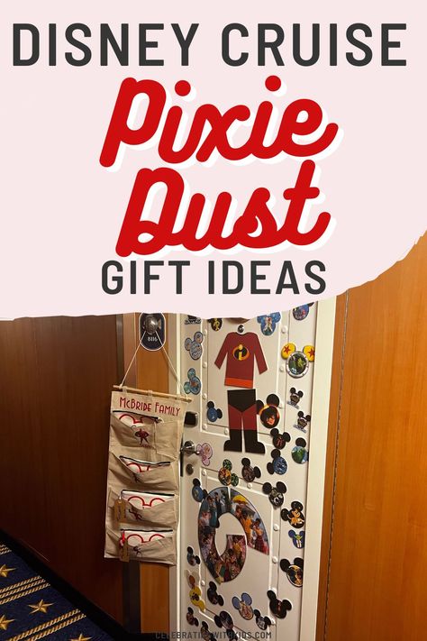 Planning to Pixie Dust on your Disney trip? Here are a ton of pixie dust gift ideas for a disney cruise! Disney Cruise Goodie Bag, Disney Cruise Fe Gift Ideas, Pixie Dusting Disney Cruise, Pixie Dust Gifts Disney Cruise, Disney Pixie Dust Gifts, Pixie Dust Gift Ideas Disney Cruise, Fish Extenders Disney Cruise Diy, Pixie Dust Disney Cruise, Pixie Dusting Ideas