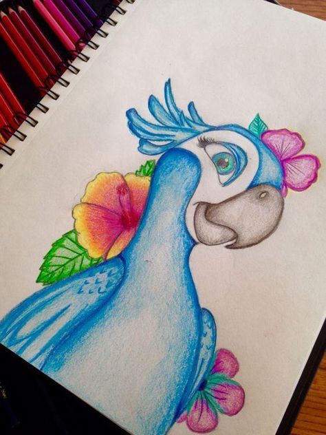 #follow #artwork #artist #art #drawing #blogging #blogger #blog Rio Bird Drawing, Brazil Drawing, Easy Pencil Drawings, Kraftangan Prasekolah, Easy Disney Drawings, Seni Pastel, Disney Drawings Sketches, Desen Realist, Seni Vintage