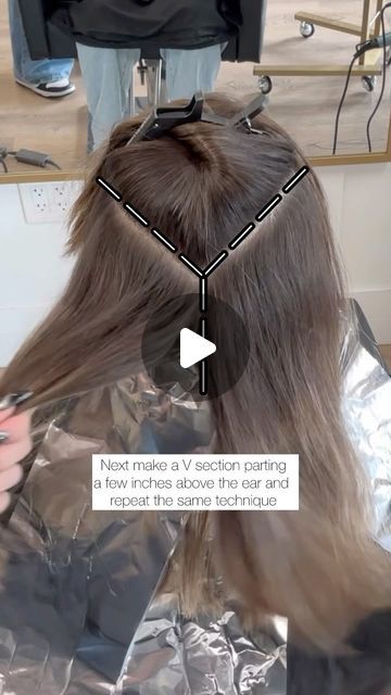 Balayage On Fine Hair, Partial Highlights Technique, Thick Weave Highlights, Highlight Diagram Hair, Subtle Highlight Placement, Rose Gold Formula Shades Eq, Horizontal Foil Placement, Partial Highlights Foil Placement, Babylights Placement