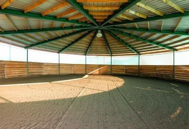 Equine Facility Design, Round Pens For Horses, Covered Riding Arena, Covered Arena, Equine Facility, Horse Riding Arena, Horse Pens, Equestrian Design, Riding Arena