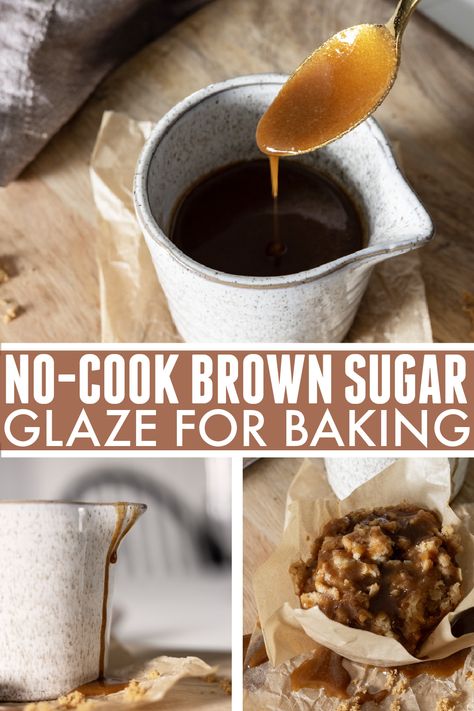 This brown sugar glaze recipe comes together in minutes and does not require cooking over a stovetop or even heating in the microwave. It's an easy and indulgent decorating solution for so many of your favorite baked goods. Sugar Glaze Recipe, Christmas No Bake Treats, Adorable Desserts, Fall Treats Recipes, Indulgent Recipes, Brown Sugar Glaze, Sugar Glaze, Southern Food, Treat Recipes