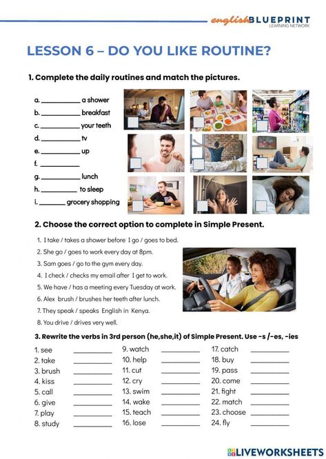 Simple Present Conversation, Simple Present Worksheet, Present Simple Negative, Present Simple Worksheet, Present Perfect Simple, English Homework, English For Students, Presente Simple, Teach English To Kids